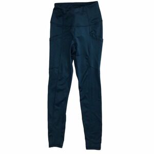 Shadow Sport High Waist Teal 7/8 Leggings Yoga Stretch Side Pockets Women's XS
